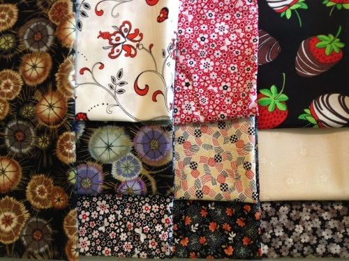 Black & White Quilting Fabrics, with a little Red Fat Quarter Collection