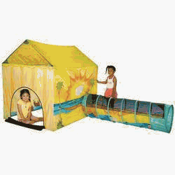 Pacific Play Tents 30710 Day At The Beach Play House Tent And Tunnel Combination