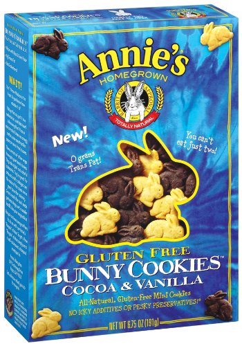 Annie's Homegrown Gluten Free Cocoa & Vanilla Bunny Cookies, 6.75-Ounce Boxes (Pack of 6)