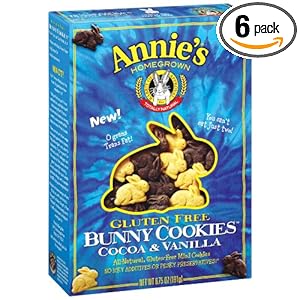 Annie's Homegrown Gluten Free Cocoa & Vanilla Bunny Cookies, 6.75-Ounce Boxes (Pack of 6)