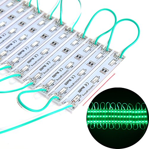 ChiChinLighting® Green 100pcs (20pcs x 5packs) Samsung 5630 SMD 3p LED Module Waterproof Super Bright LED Modules Sign LED Light 12V Green LED Modules