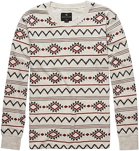 SHOUTHOUSE Dustin Stripe Mens Thermal, Oatmeal, Large