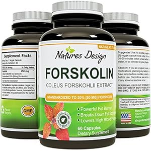 Pure Forskolin Extract, Highest Pharmaceutical Grade ? Recommended Dosages ? 250mg at 20 Percent Standardization - Best Formula for Weight Loss ? Premium Potency & Quality for Women & Men ? Fully Guaranteed By Natures Design