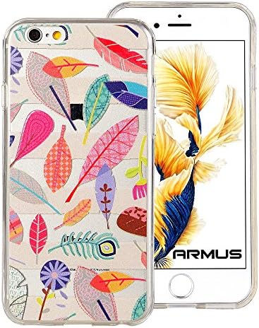 iPhone 6s Case [Floral Pattern] ARMUS Premium Quality 3D Print Transparent Hard PC Back Cover + Shock Absorbing Soft Bumper Protective Case for 4.7 inches iPhone 6/6s (Life of Leafs)