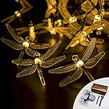 CrazyFire 20球4.8mソーラー LEDクリスマスイルミネーションライト (トンボ, イエロー)