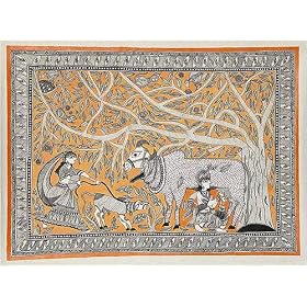 ShalinCraft Buy Original Art from India Madhubani Folk Paintings Home Decor Organic Color Paper 22