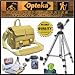 Opteka Excursion Series C500 Waterproof Canvas Shoulder Bag for Photo and Video Cameras with Travel Tripod, 8GB Memory Card and Reader, Triple axis Bubble level and More!