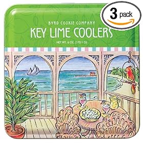 Byrd Cookie Company, Key Lime Coolers, 6-Ounce Traditional Tins (Pack of 3)