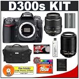 Nikon D300s Digital SLR Camera + 18-55mm + 55-200mm VR Zoom Lens + 16GB Card + EN-EL3e Battery + Case + Cameta Bonus Accessory Kit