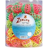 Zanies Plastic Lattice Balls Cat Toy Canister, 50-Pack