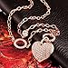 Paialco Women's Heart Pendant Necklace Long Cable Chain 32