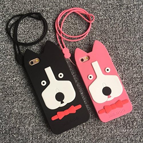 Casmart iPhone 6 Plus 6S Plus Case - Cute Dog Wallet Phone Case Silicone Drop Impact Resistant Protective Cover (Pink)