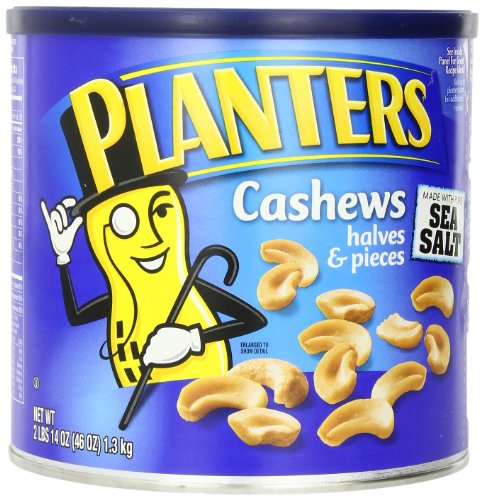 Planters Cashew Halves and Pieces made with Pure Sea Salt 46 Ounce TinB00BSW9KQY : image