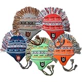 Ugly Christmas Sweater Mohawk Trapper Aviator Winter Hat w/ Ear Flaps - (2 for 1) Knit Winter Hat - Assorted Colors - One Size Fits Most