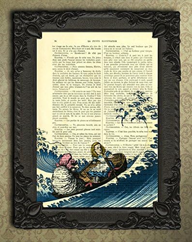 Alice In Wonderland Print Art Painting 7.67x11.61in/19.5x29.5cm-Alice In Wonderland Decorations Art Print On A Vintage