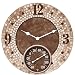 Outdoor Living : StoneWorks 14" Whitewashed, Variagated Tiled Mosaic Bronze Clock Indoor Outdoor Thermometer Combo