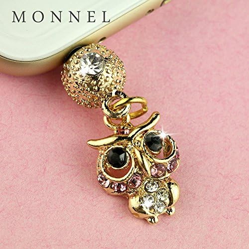 ip701F Cute Little Crystal OWL Anti Dust Charm Plug for iPhone 6 5 5s