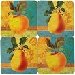 Set of 4 Coasters With Antiqua Fruit Motif