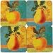 Set of 4 Coasters With Antiqua Fruit Motif