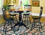 5pc Country Style Black Finish Pub Dining Table & Bar Stools Set