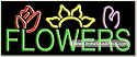 Flowers, Logo Neon Sign (13"H x 32"L x 3"D)