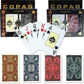  Copag Bridge Size Jumbo Index - Gold Line Script and Aldrava Cards