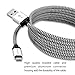 USB Cable, iOrange-E 10ft(3M) Reversible Cable USB 2.0 to Micro USB Cable Braided, Quick Charge and High Speed Data Sync for Android, Samsung Galaxy S7, HTC, LG, Nokia and More, Silver