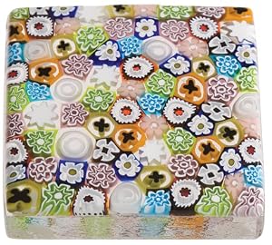 Murano Glass Paperweight, Embedded Millefiori