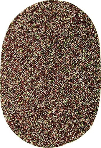 Sabrina Tweed Indoor/Outdoor Oval Braided Rug, 2 by 3-Feet, Brown