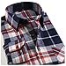 Hanxue Men's Plaid Flannel Long Sleeve Casual Button-Down Shirts