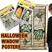 ハロウィン・ウィンドウ・ポスター・２枚組み・HALLOWEEN WINDOW POSTERS