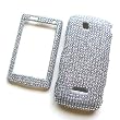Sidekick 4G T839 (T-Mobile) Snap-on Protector Hard Case Rhinestone Cover "Bling Bling Silver" Design