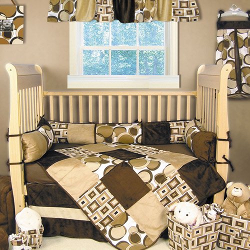 Trend Lab 4 Piece Crib Bedding Set- Geo Brown