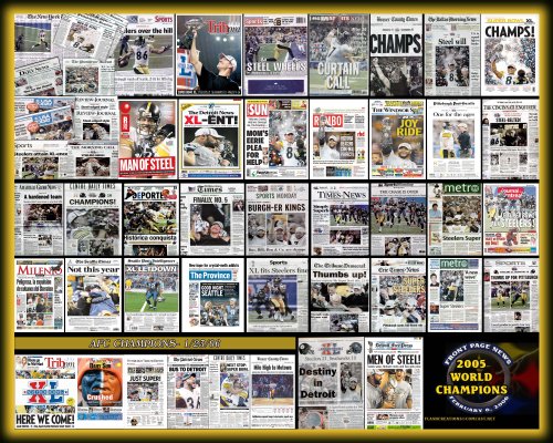 Pittsburgh Steelers 2006 Super Bowl Newspaper Collage Poster