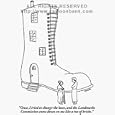 'The Landmarks Commission came down on me like a ton of bricks.' Cartoon print by Alex Gregory, Published in The New Yorker on 6/12/2000 Large Framed- 25" x 31"