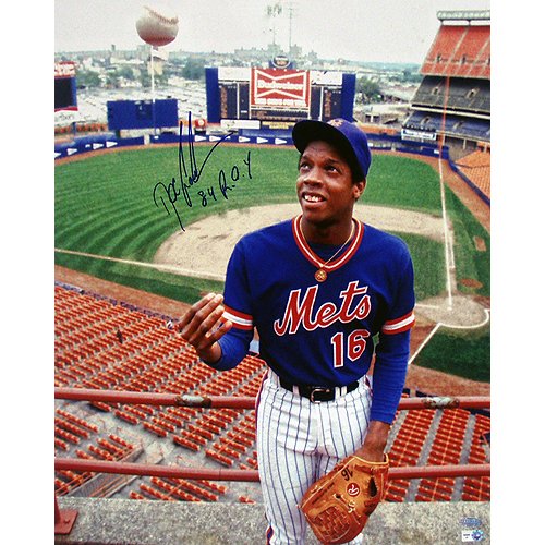 Steiner Sports MLB New York Mets Doc Gooden Mets Blue Signed Jersey Vertical 16-by-20-inch Signed Photograph