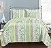 Hayley California King Size, Over-Sized Quilt 3pc set, Luxury Microfiber Printed Coverlet by sheetsnthings