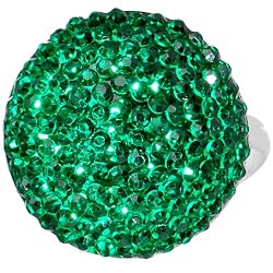 Emerald Green Sparkler Round Adjustable Ring