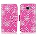 S6 Edge+ Case, Galaxy S6 Edge Plus Case, Cellularvilla Wallet [Stand View] [Slim Fit] Premium PU Leather Wallet Flip Cover [Card Slots] for Samsung Galaxy S6 Edge+ / S6 Edge Plus (Black Pink Flower)