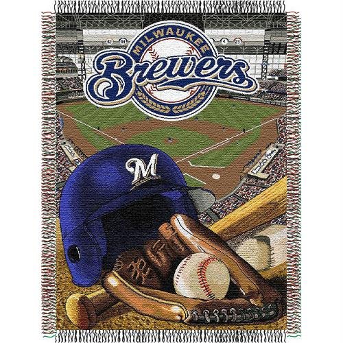 MLB Milwaukee Brewers 48-Inch-by-60-Inch Acrylic Tapestry Throw