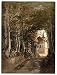 GIANT Wall Sticker of: Tell's Chapel, the lane through the woods near Kussnacht, showing the chapel, Lake Lucerne, Switzerland wall sized poster (photochrom) photochrome measured in inches