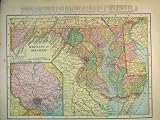 MAP NEW JERSEY MARYLAND DELAWARE PENNSYLVANIA AMERICA