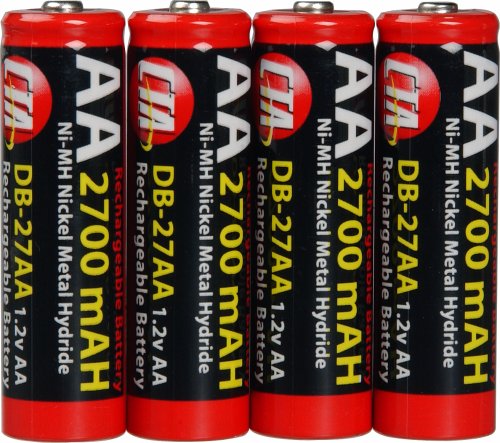 CTA Digital AA NiMH Batteries (DB-27AA) 2700mAH Re