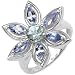 1.30 Carat Genuine Aquamarine & Tanzanite Sterling Silver Rin Carat Genuine Aquamarine & Tanzanite Sterling Silver Ring 1.30