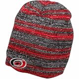Reebok Carolina Hurricanes Red-Gray Static Striped Reversible Beanie