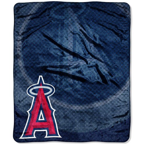 Los Angeles Angels MLB Royal Plush Raschel Blanket (Retro Series) (50x60