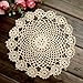 kilofly Crochet Cotton Lace Table Placemats Doilies Pack, 4pc, Beige, Garland, 7 inch