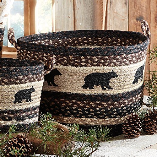 Black Bear Braided Utility Rustic Basket - Large