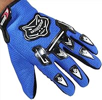 Knighthood 1 Pair of Hand Grip Gloves for Bike Motorcycle Scooter Riding - Blue Colour