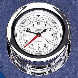 Weems and Plath Atlantis Collection Time and Tide Clock (Chrome) by